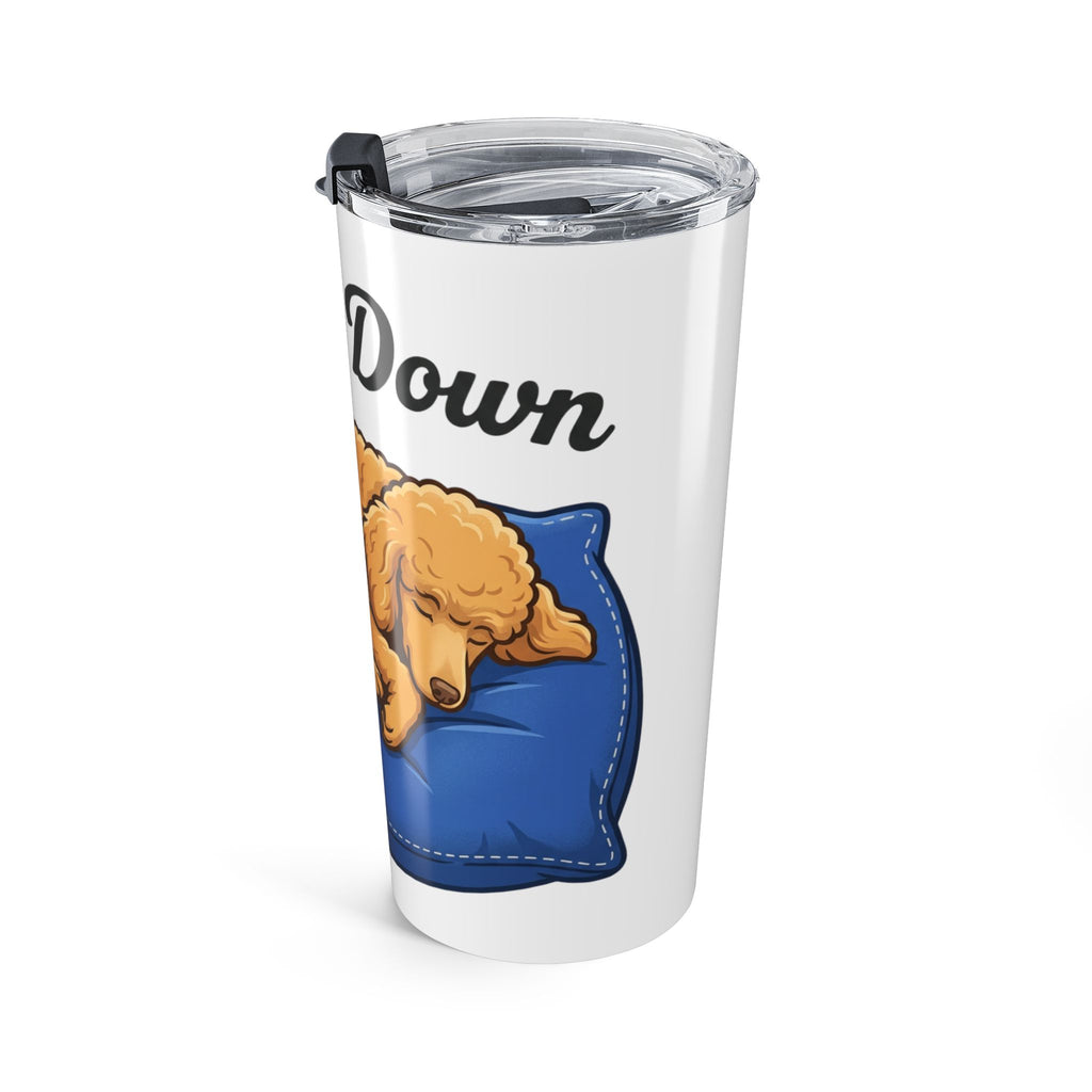 Poodle Dog 20oz Insulated Travel Tumbler — Cute Sleeping Goldendoodle Design