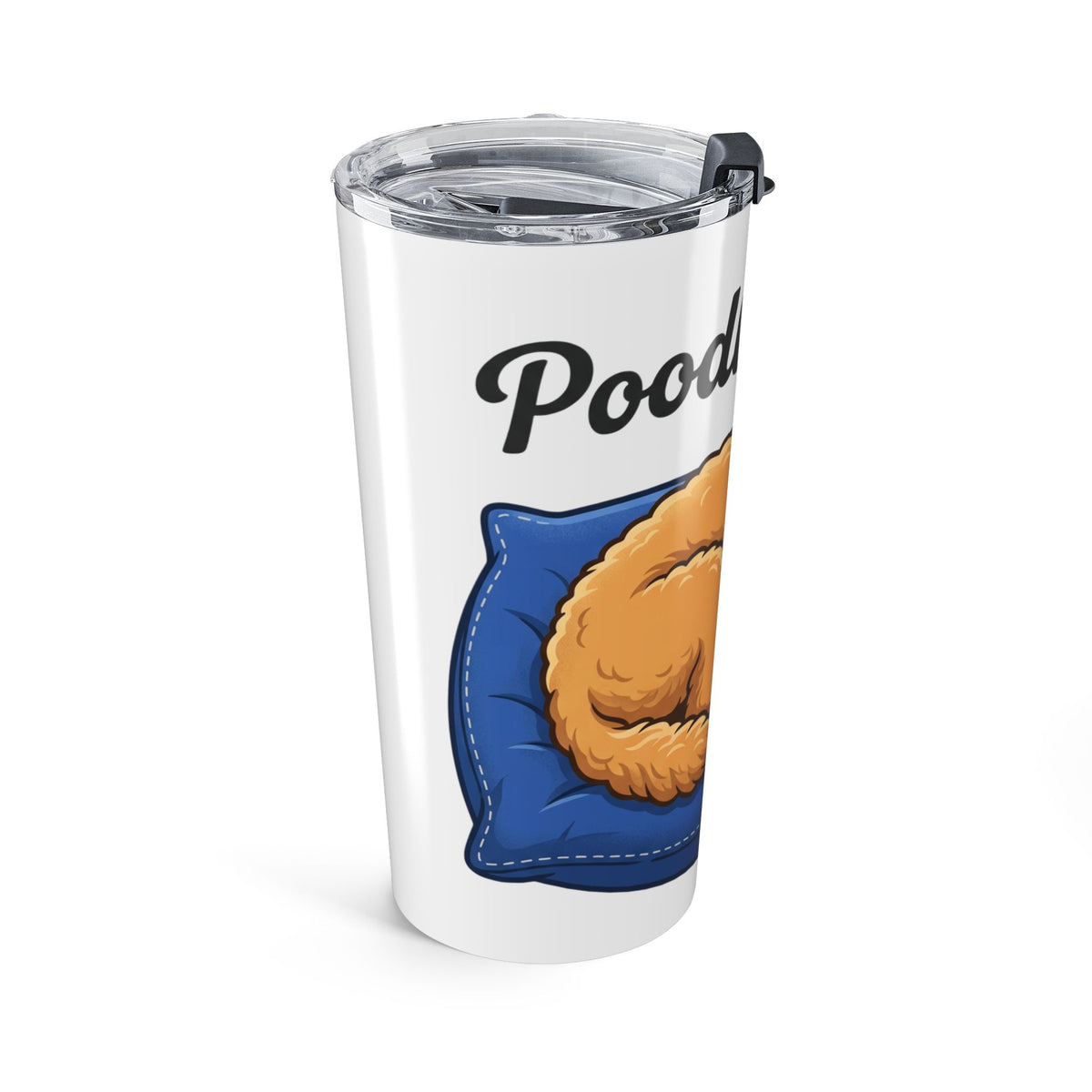 Poodle Dog 20oz Insulated Travel Tumbler — Cute Sleeping Goldendoodle Design