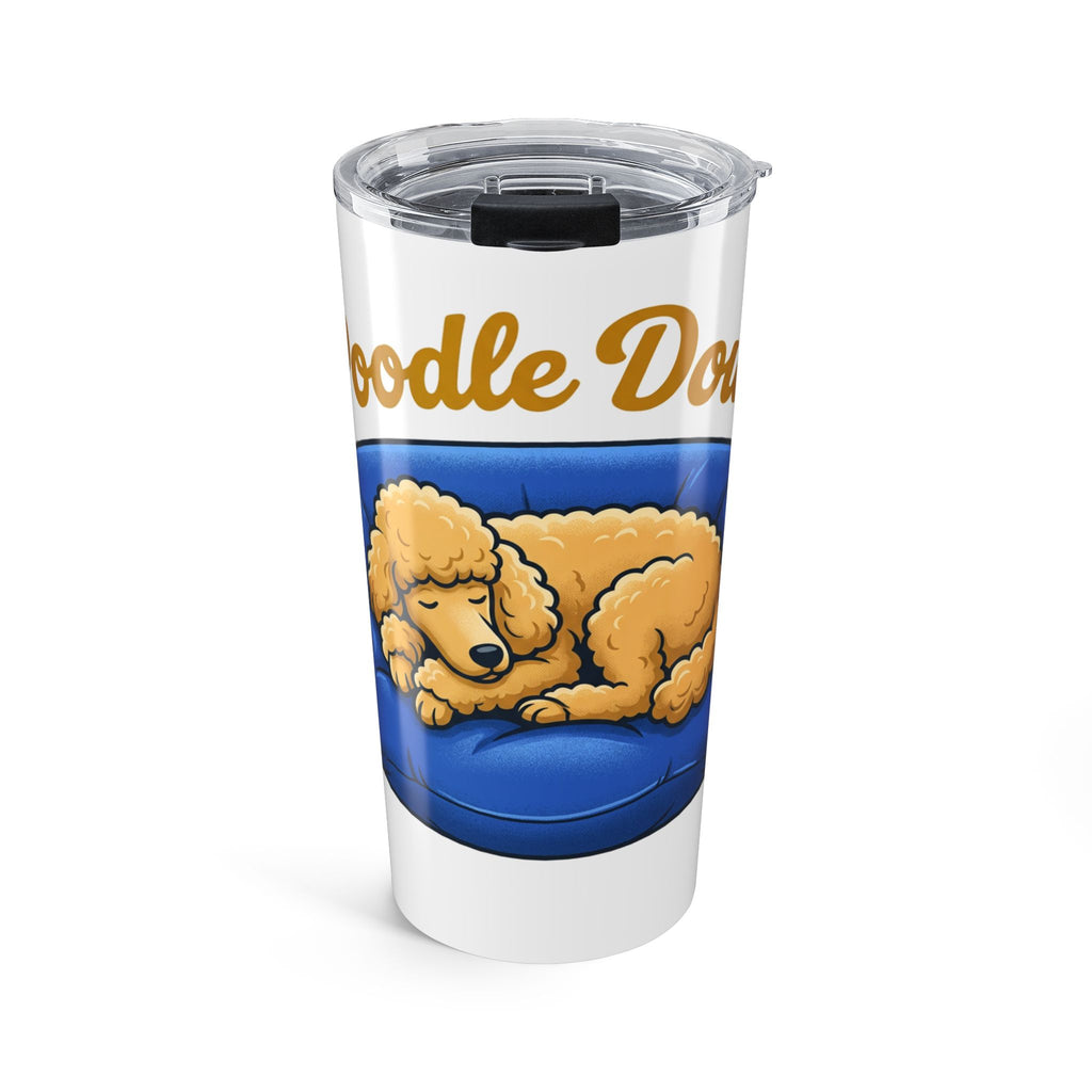 Poodle Dog 20oz Insulated Travel Tumbler — Cute Sleeping Goldendoodle Design