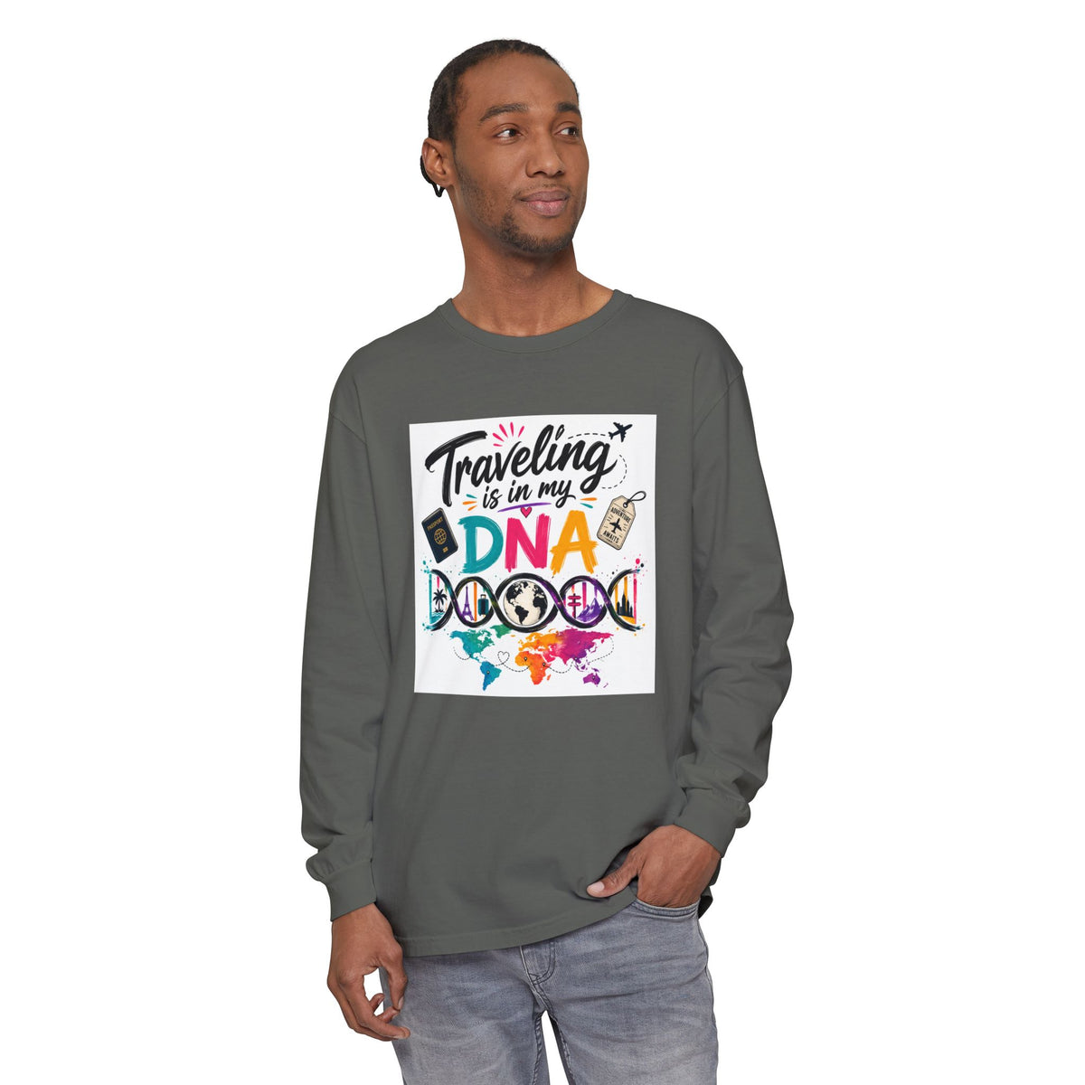 Traveling Is in My DNA Long Sleeve Tee