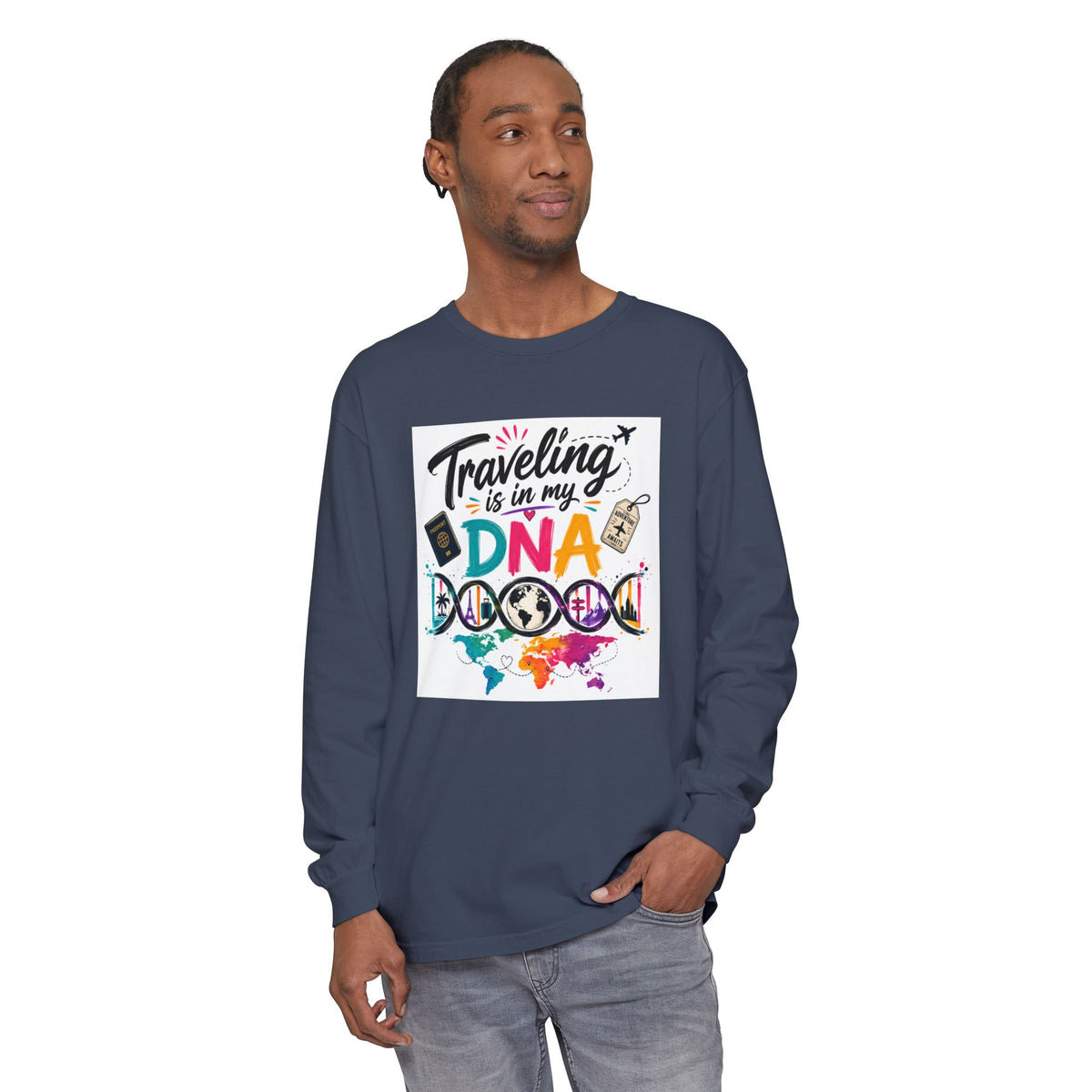 Traveling Is in My DNA Long Sleeve Tee